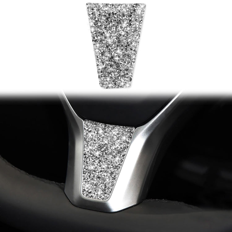 For Tesla Model S/X Car Steering Wheel Diamond Sticker,Left and Right Drive Universal, Car Steering Wheel