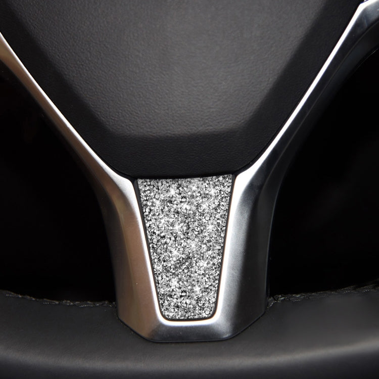 For Tesla Model S/X Car Steering Wheel Diamond Sticker,Left and Right Drive Universal, Car Steering Wheel