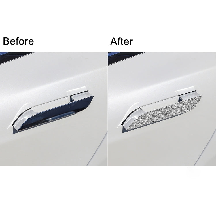 For Tesla Model S Car Outside Handle Diamond Sticker,Left and Right Drive Universal, Car Outside Handle