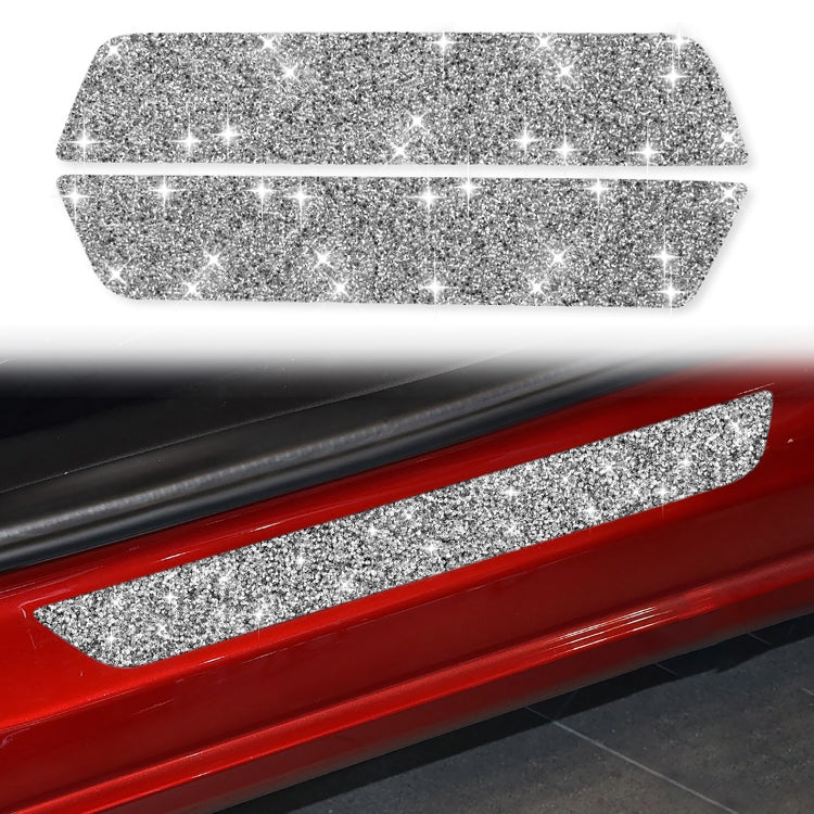 For Tesla Model 3 Car Rear Door Sill Strip Diamond Sticker,Left and Right Drive Universal, Rear Door Sill Strip