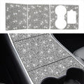 For Tesla Model 3 Car Rear Door Sill Strip Diamond Sticker,Left and Right Drive Universal, Car Rear Door Sill Strip
