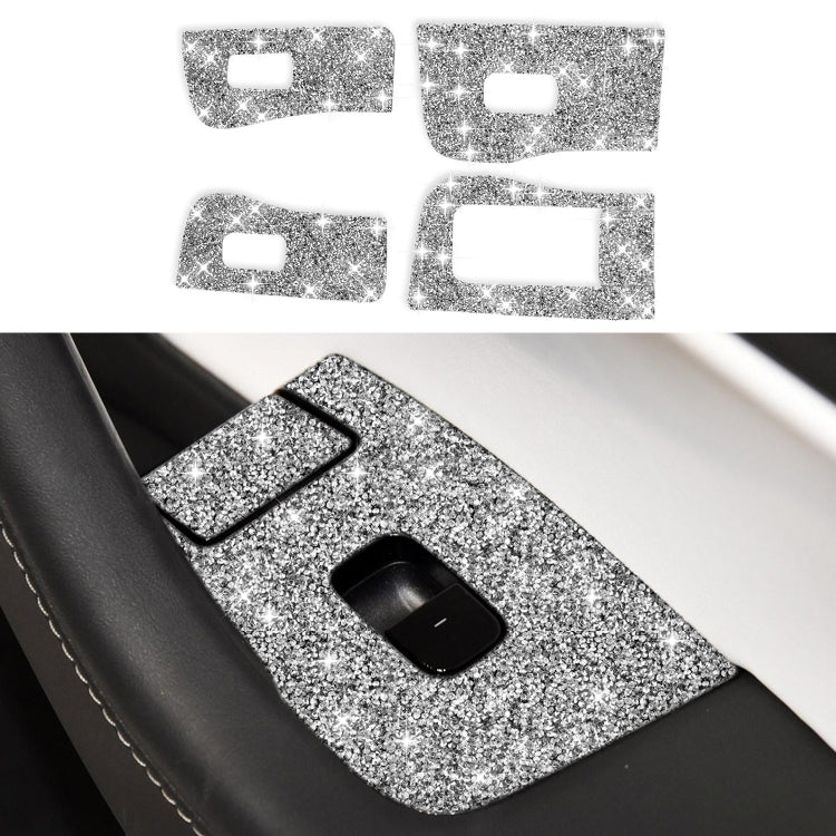 For Tesla Model 3 Car Window Raising Button Diamond Sticker, Right Drive, Car Window Raising Button, Right Drive