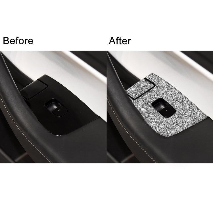 For Tesla Model 3 Car Window Raising Button Diamond Sticker, Right Drive, Car Window Raising Button, Right Drive
