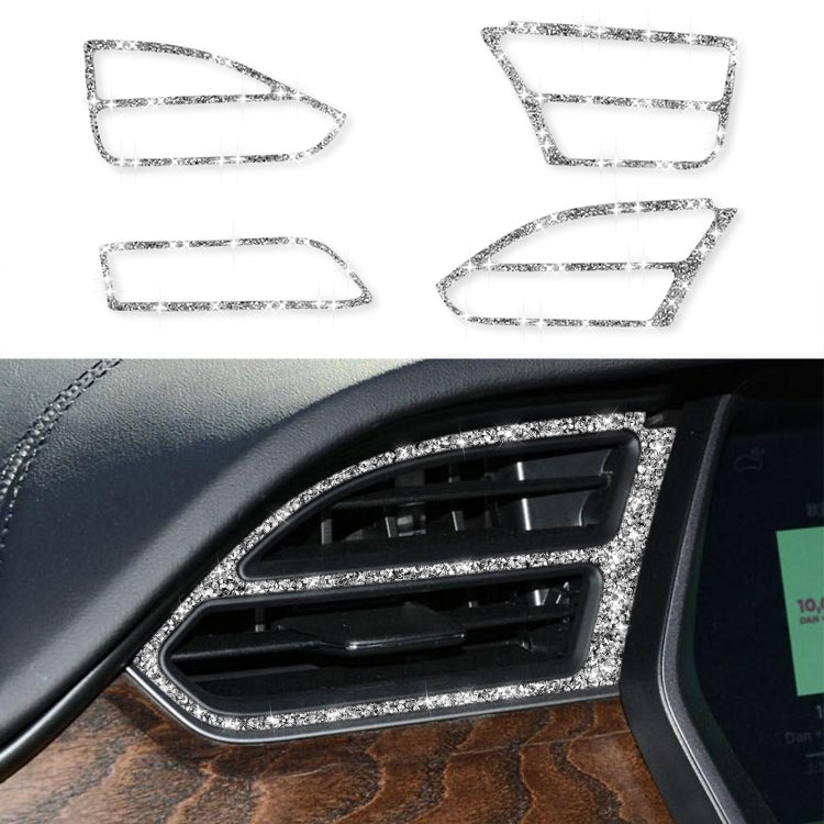 For Tesla Model X Car Central Control Instrument Air Outlet Diamond Sticker, Left Drive, Car Central Control Instrument Air Outlet, Left Drive