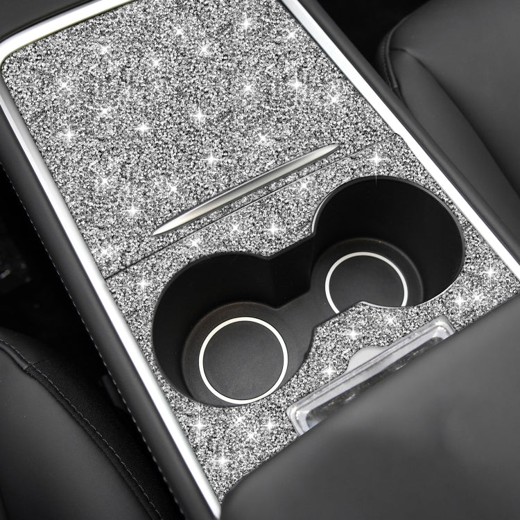 For Tesla Model 3 Car Center Control Panel with Hole Diamond Sticker,Left and Right Drive Universal, Car Center Control Panel