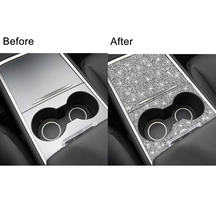 For Tesla Model 3 Car Center Control Panel with Hole Diamond Sticker,Left and Right Drive Universal, Car Center Control Panel