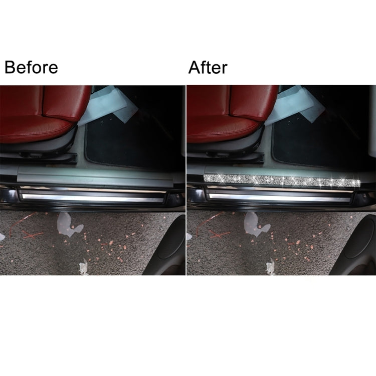 Car Door Threshold Strip Diamond Decoration Sticker, Left and Right Drive, Door Threshold Strip