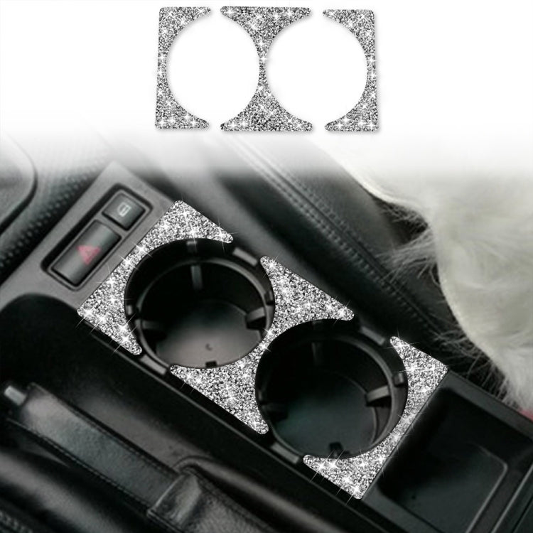 Car Water Cup Holder Panel Diamond Decoration Sticker, Left and Right Drive, Water Cup Holder Panel