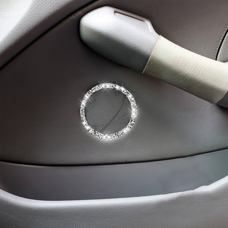 Car Horn Circle Diamond Decoration Sticker, Left and Right Drive, Horn Circle