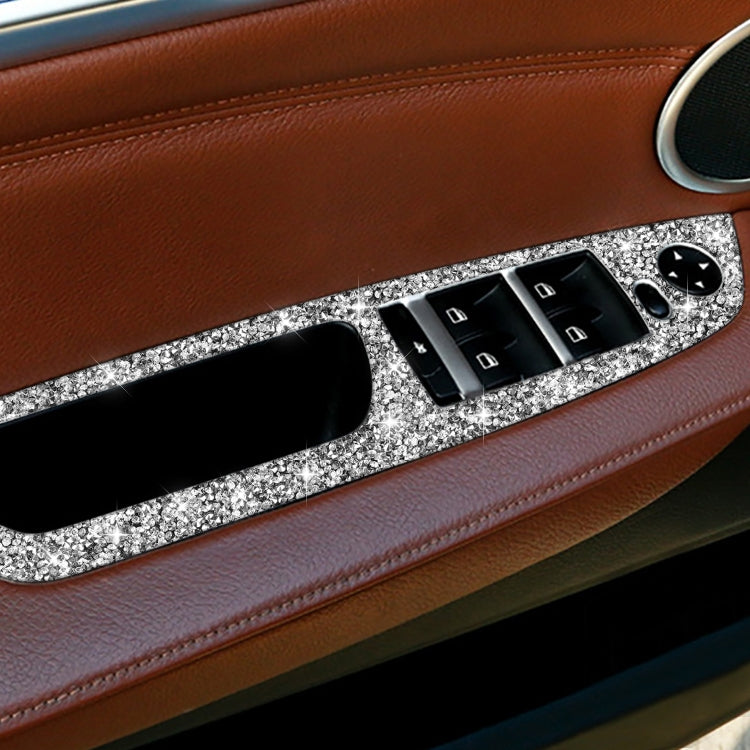 For BMW X5 E70 2008-2013 / X6 E71 2009-2014 Car Window Lift Panel Diamond Decoration Sticker, Lift Panel Low Configuration Left Drive