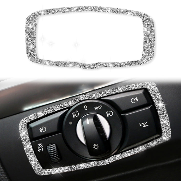 For BMW X5 E70 / X6 E71 2008-2013 Car Headlight Switch Frame Diamond Decoration Sticker, Headlight Switch Frame