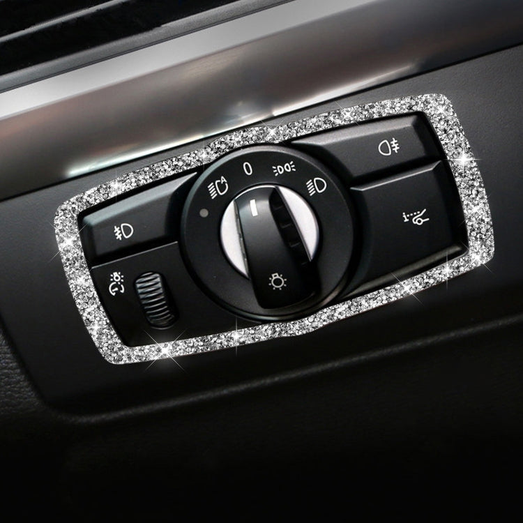 For BMW X5 E70 / X6 E71 2008-2013 Car Headlight Switch Frame Diamond Decoration Sticker, Headlight Switch Frame