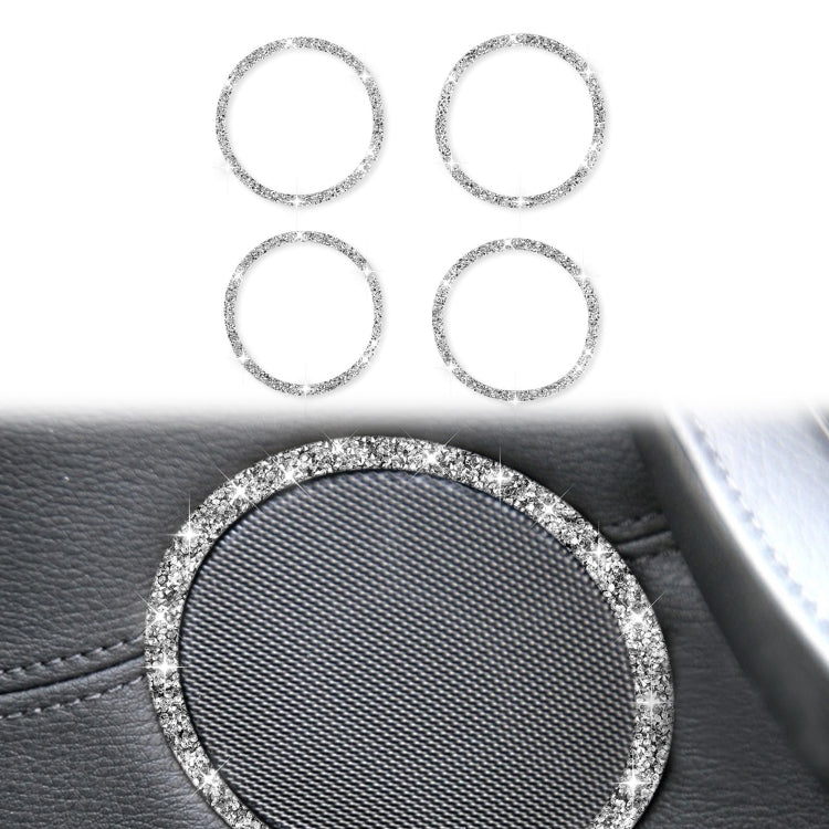 For BMW E70 2008-2013 / E71 2008-2014 4pcs Car Horn Circle Diamond Decoration Sticker, 4pcs Horn Circle