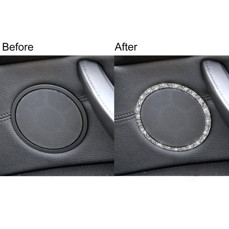 For BMW E70 2008-2013 / E71 2008-2014 4pcs Car Horn Circle Diamond Decoration Sticker, 4pcs Horn Circle