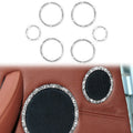 For BMW E70 2008-2013 / E71 2008-2014 6pcs Car Horn Circle Diamond Decoration Sticker, 6pcs Horn Circle
