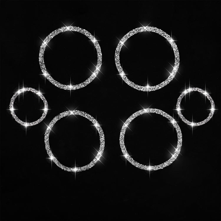 For BMW E70 2008-2013 / E71 2008-2014 6pcs Car Horn Circle Diamond Decoration Sticker, 6pcs Horn Circle