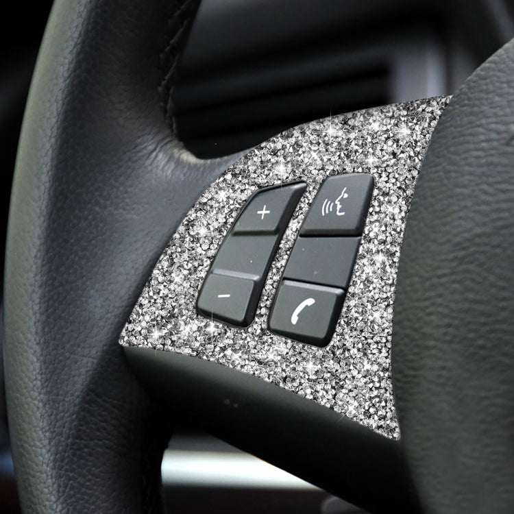 For BMW X5 E70 2008-2013 2pcs Car Steering Wheel Buttons Diamond Decoration Sticker, Steering Wheel Buttons