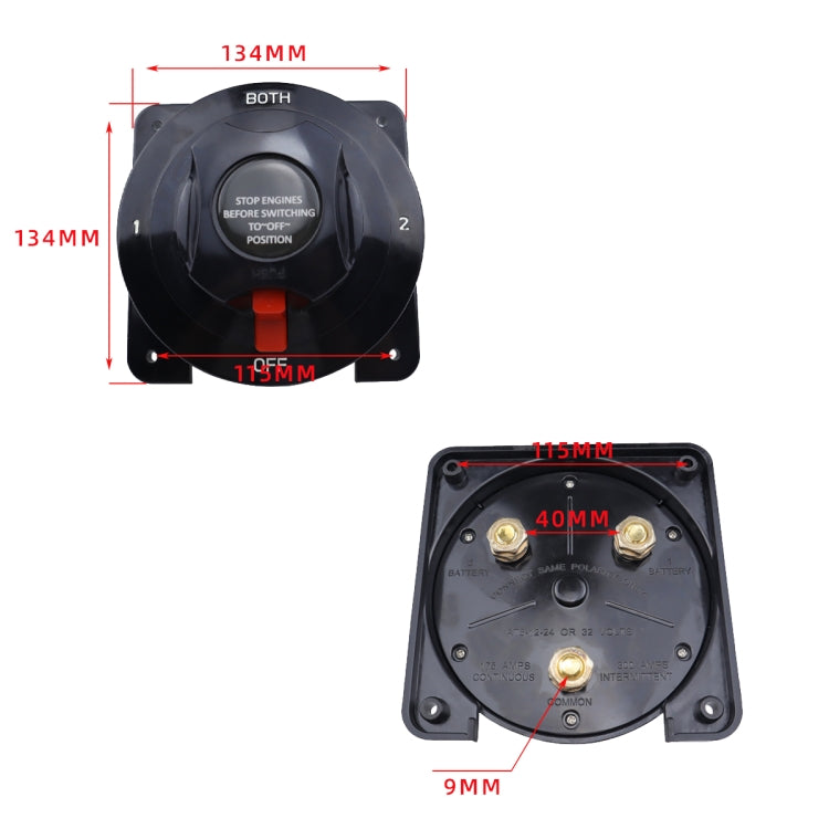 300A RV Yacht Power Off Switch 4 Speed Marine Power Protection Switch, Power Off Switch(Black)