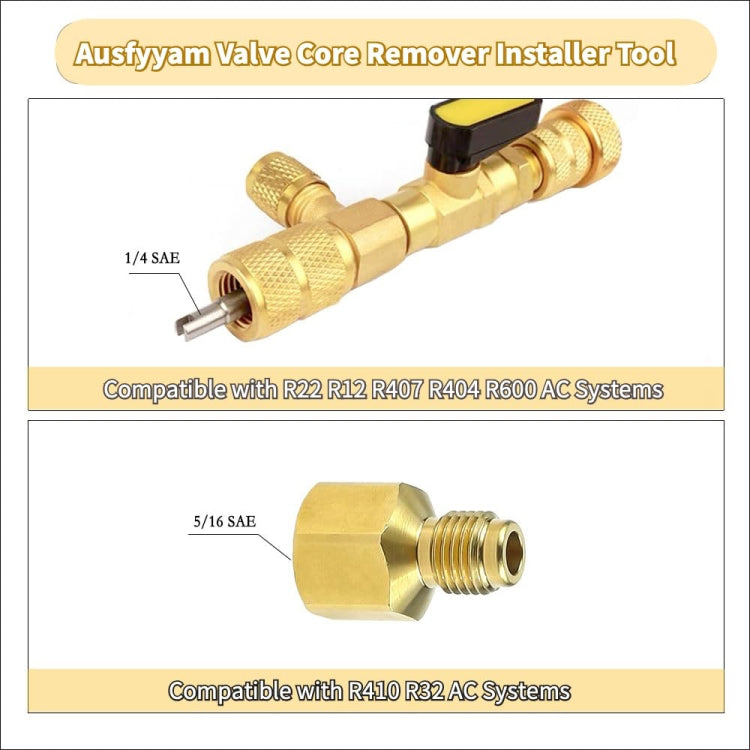 15pcs / Set Air Conditioning Valve Core Disassembly Tool with Rrepair Wrench & Valve Core, CP-4340