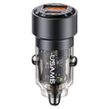USAMS US-CC208 C39 60W USB + Type-C Dual Port Fast Charging Aluminum Alloy Transparent Car Charger, CC208 C39