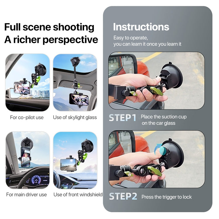 Single Suction Cup Pea Clamp Arm Holder, 23cm with Knob Phone Clamp, 33cm with Knob Phone Clamp, 23cm with Elastic Phone Clamp, 33cm with Elastic Phone Clamp, 23cm with Metal Phone Clamp, 33cm with Metal Phone Clamp