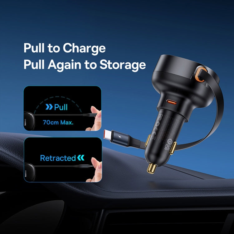 Baseus Tuxiang Pro 60W 2 in 1 Dual Type-C Interface Car Charger