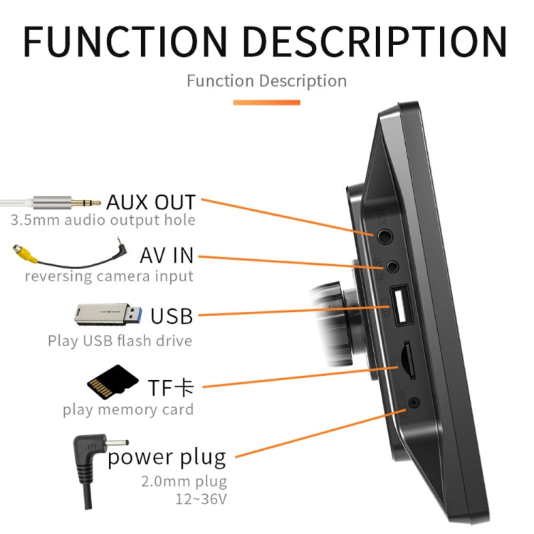 B5305 9 inch Portable Car MP5 Player Support CarPlay / Android Auto, B5305