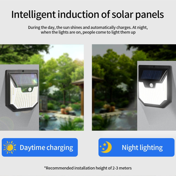 XY0159 159 LEDs Outdoor Solar Human Body Sensor Courtyard Wall Light, 1pc, 2pcs, 4pcs, 6pcs, 8pcs