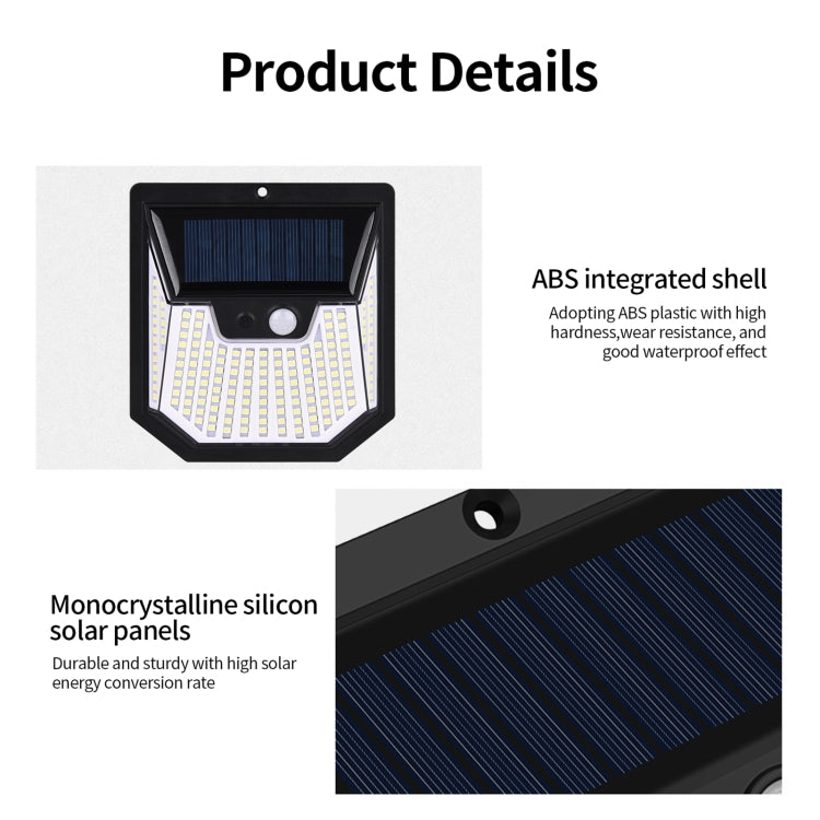 XY0159 159 LEDs Outdoor Solar Human Body Sensor Courtyard Wall Light, 1pc, 2pcs, 4pcs, 6pcs, 8pcs