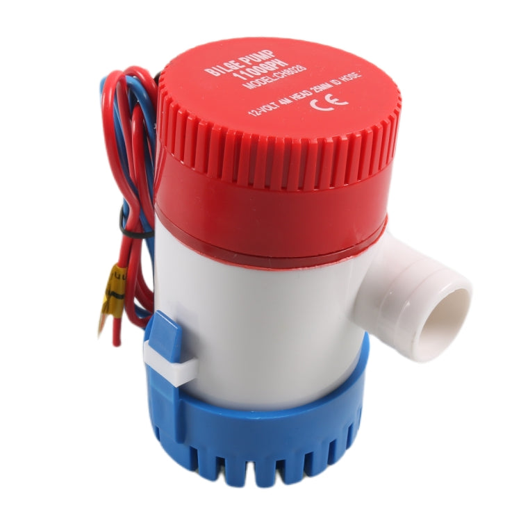 12V-1100GPH Boat / RV Bilge Sump Water Pump with Black Drain Pipe, with Black Drain Pipe