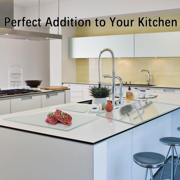 Transparent Acrylic Rectangular Cutting Board with Anti-Slip Mat, Size: 40x30x0.3cm, Rectangular Cutting Board