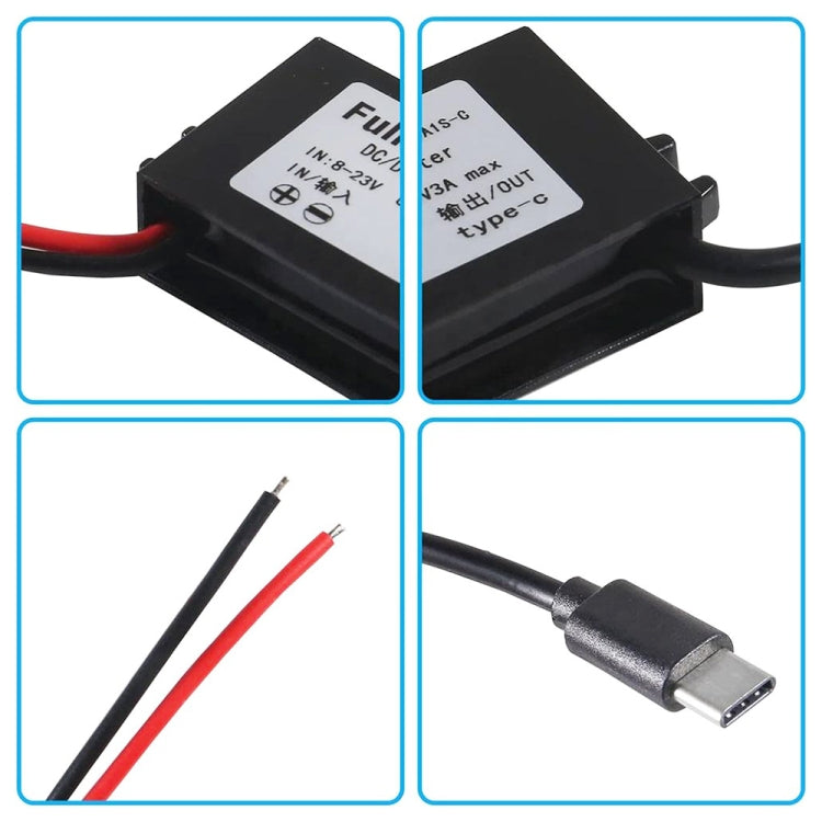 12V to 5V 3A Car Power Converter DC Module Voltage Regulator, Type-C Elbow, USB Female with Ears, Dual USB Female, Dual USB with Ears, 2 in 1 Dual USB Female