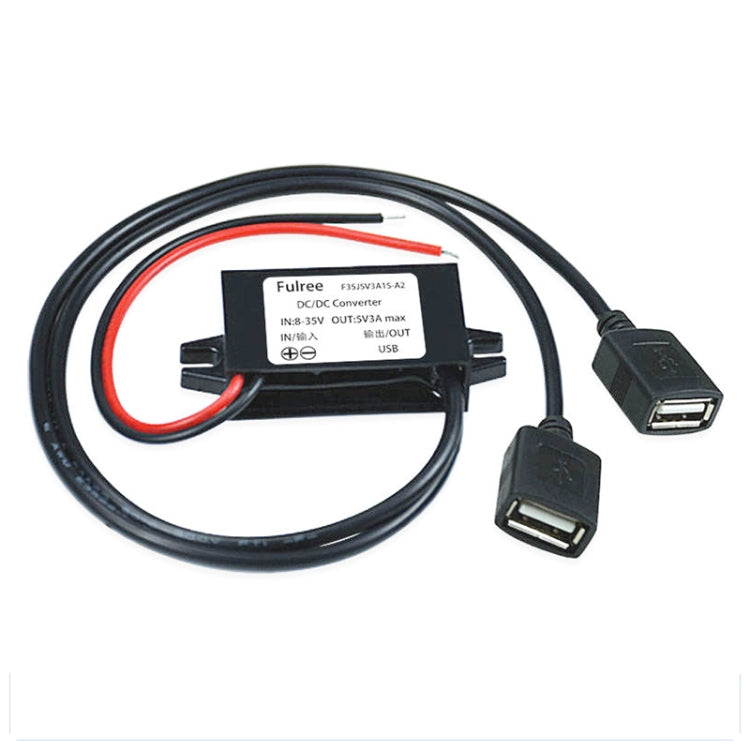 12V to 5V 3A Car Power Converter DC Module Voltage Regulator, Type-C Elbow, USB Female with Ears, Dual USB Female, Dual USB with Ears, 2 in 1 Dual USB Female