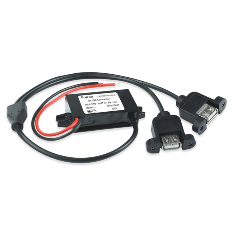 12V to 5V 3A Car Power Converter DC Module Voltage Regulator, Type-C Elbow, USB Female with Ears, Dual USB Female, Dual USB with Ears, 2 in 1 Dual USB Female