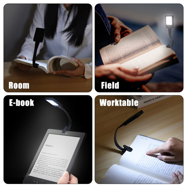 LED Reading Light Clip Book USB Charging Mini Bedside Learning Lamp