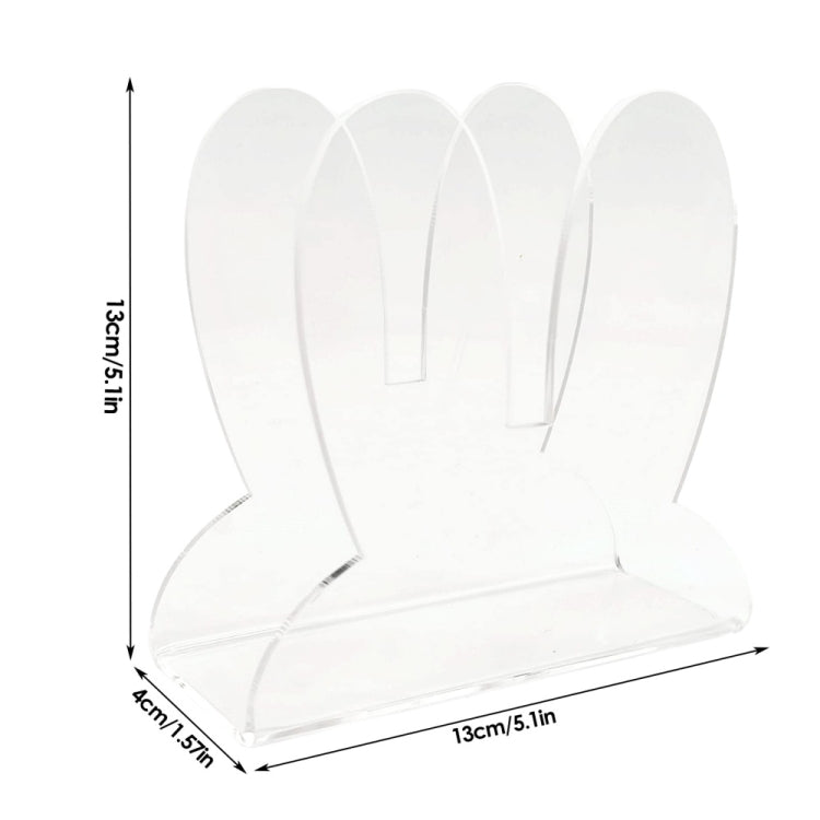 Acrylic Cute Rabbit Ears Shape Napkin Storage Rack, YX093
