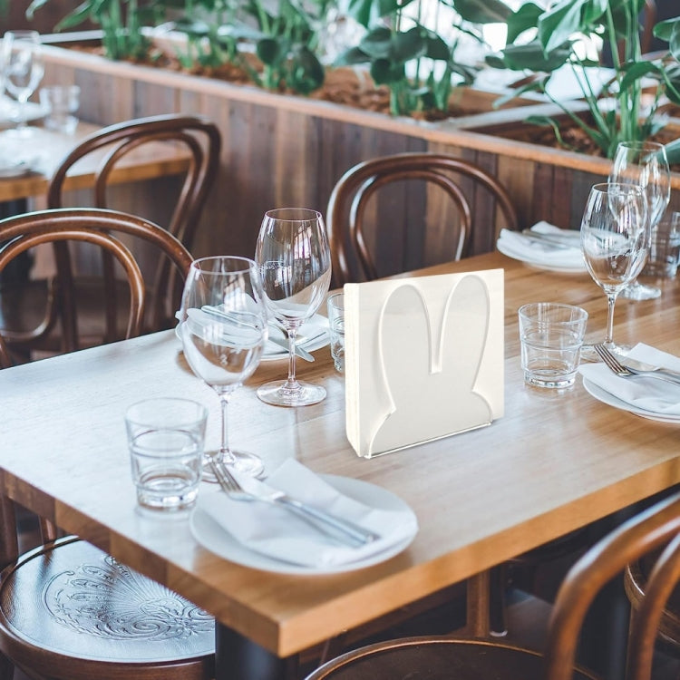 Acrylic Cute Rabbit Ears Shape Napkin Storage Rack, YX093