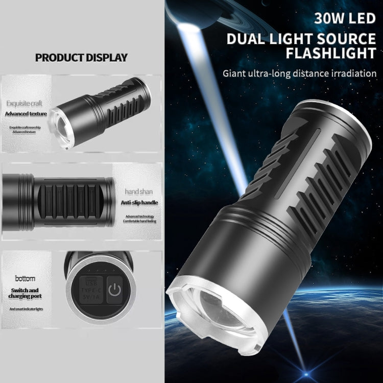 S2302 30W 1600LM High Power Telescopic Zoom Flashlight, S2302