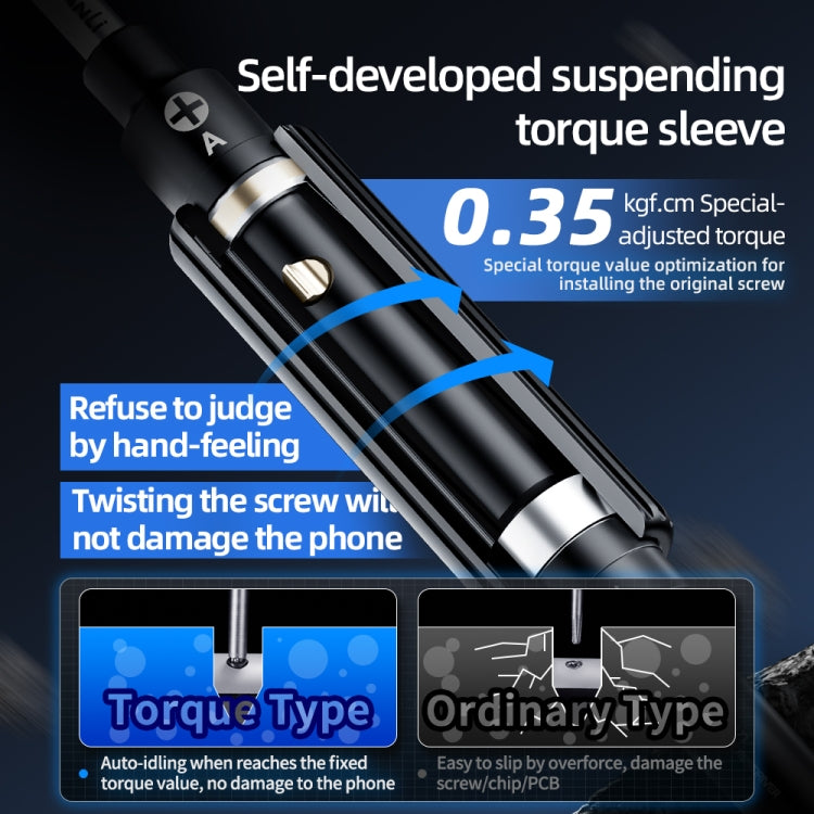 QianLi iWhale Special S2 Steel Magnetic Torque 3D Screwdriver, A Phillips 0.35, B Tri-point 0.35, C Pentalobe 0.35, D Pinhead Phillips 0.35, E T2 Torx 0.35
