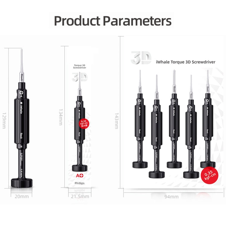 3 in 1 QianLi iWhale Special S2 Steel Magnetic Torque 3D Screwdriver, A/B/C