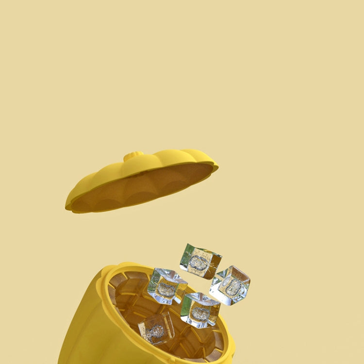 Silicone Pumpkin Double Ice Bucket with Lid, Yellow