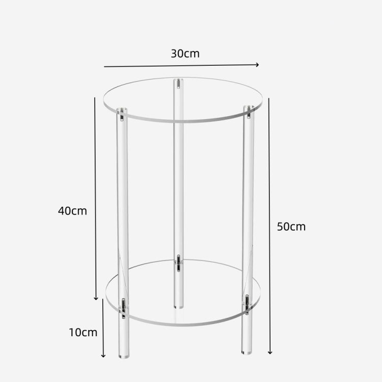 YX107 Acrylic Round Two-layer Small Bedside Table, YX107