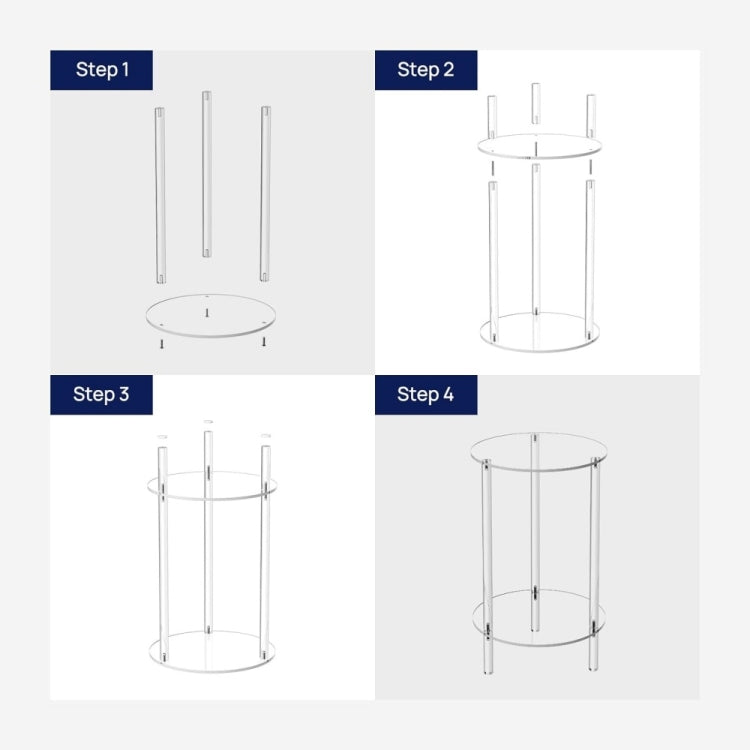 YX107 Acrylic Round Two-layer Small Bedside Table, YX107