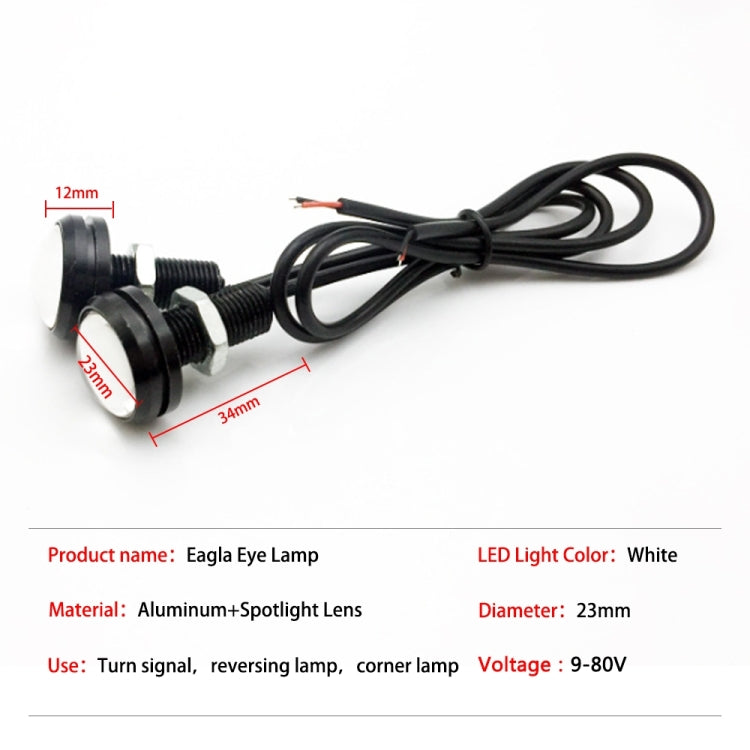 10pcs 23mm 1.5W DC12V Motorcycle Eagle Eye Light Double Lens Strobe Light, DC12V (White Light), DC12V (Red Light), DC12V (Yellow Light)