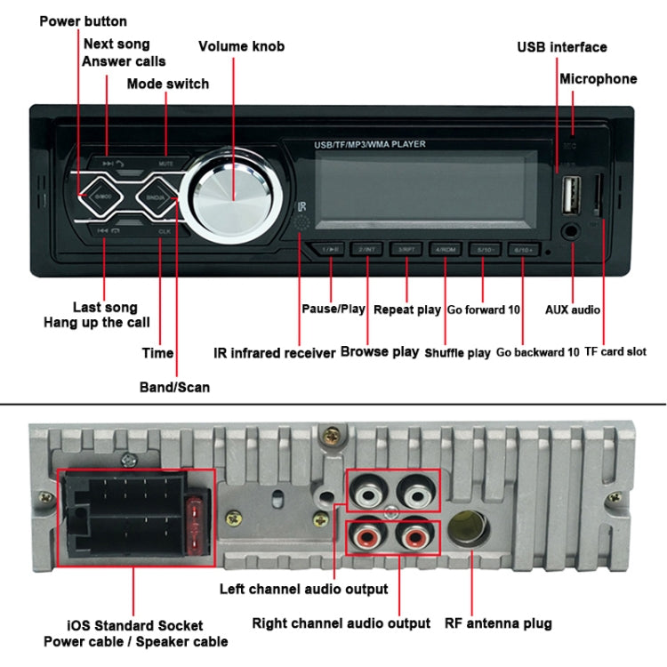 Car MP3 Player Support Bluetooth / USB Card / FM Radio, HD-1789