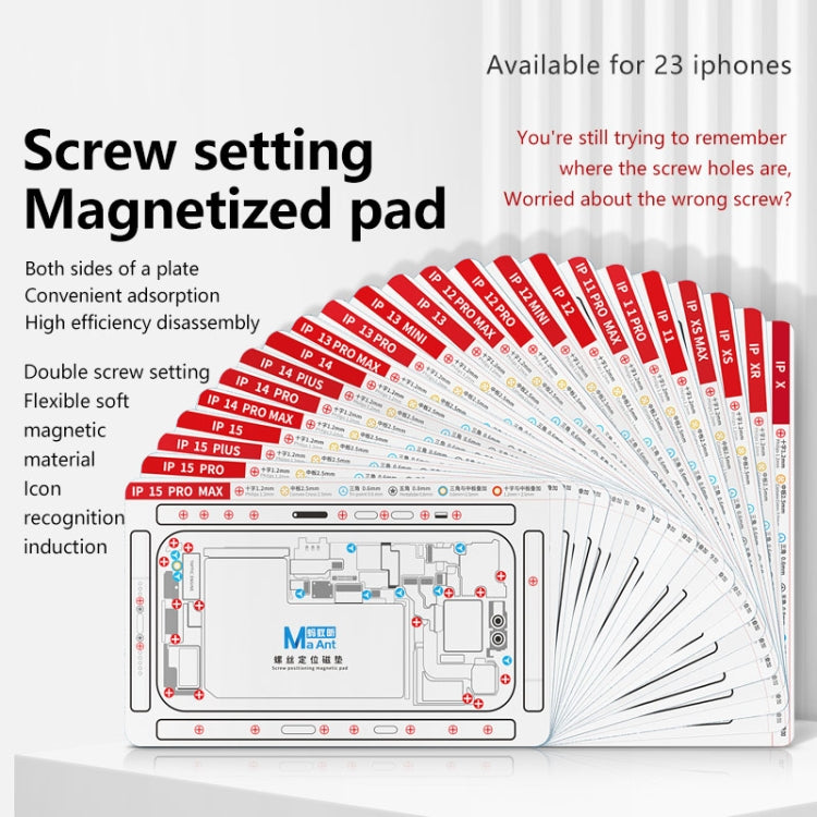 MaAnt Double-sided Screw Positioning Flexible Soft Magnetic Pad, For iPhone 15 Pro Max, For iPhone 15 Pro, For iPhone 15 Plus, For iPhone 15, For iPhone 14 Plus, For iPhone 14, For iPhone 14 Pro, For iPhone 14 Pro Max, For iPhone 13 Pro Max            ...