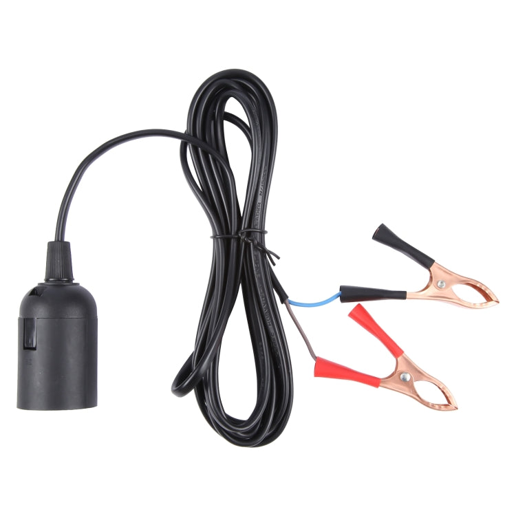 E14 Car Battery Charging Crocodile Clip to Headlight Connection Cable, 1.3m, 2.8m