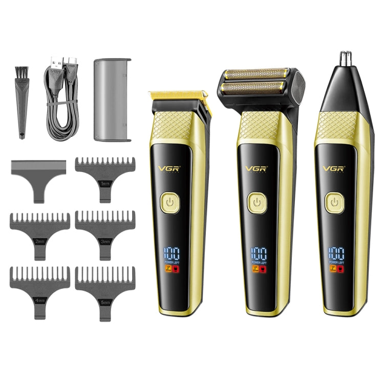 VGR V-366 5W USB 3 in 1 Nose Hair Care LCD Digital Display Electric Shaver
