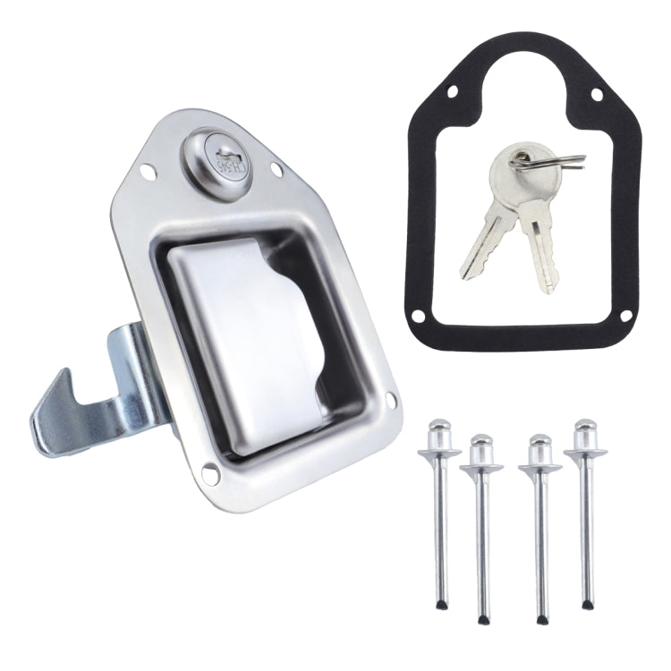 Trailer / Yacht / Truck Stainless Steel Tool Box Lock Paddle Latch & Keys, 1 Set