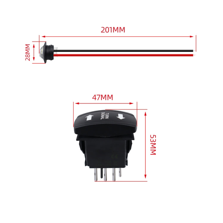 ATV UTV Turn Signal Fault Light Horn Wiring Harness Kit with Rocker Switch, CP-4426